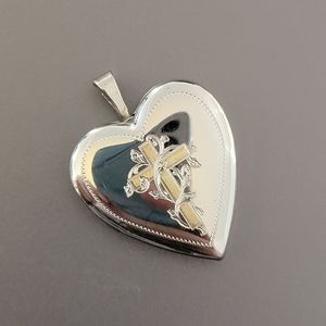 Sterling Silver Heart Shaped Locked with Cross